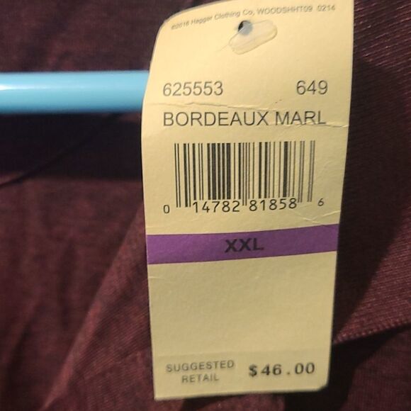 Men's XXL Haggar Moisture Wicking Wine-Colored Short Sleeve Polo - Picture 5 of 6